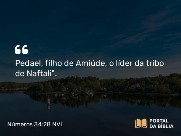 Números 34:28 NVI - Pedael, filho de Amiúde, o líder da tribo de Naftali