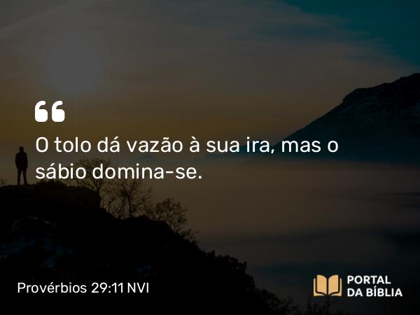 Provérbios 29:11 NVI - O tolo dá vazão à sua ira, mas o sábio domina-se.