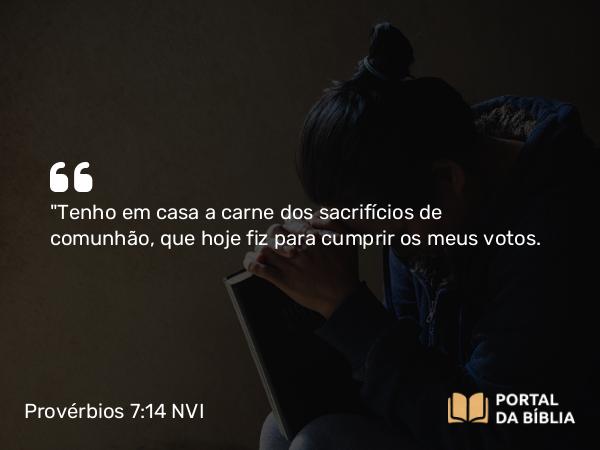 Provérbios 7:14 NVI - 