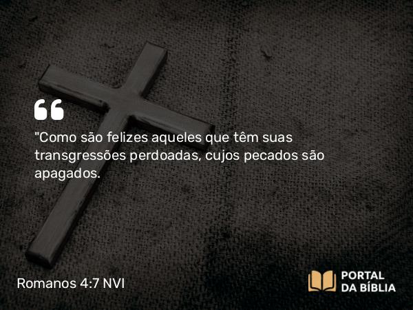 Romanos 4:7-8 NVI - 