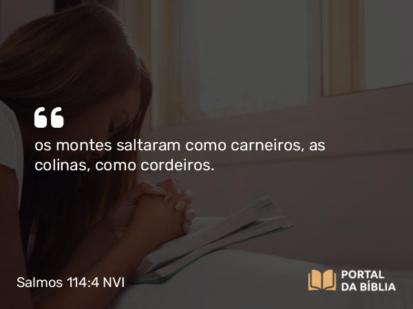 Salmos 114:4 NVI - os montes saltaram como carneiros, as colinas, como cordeiros.