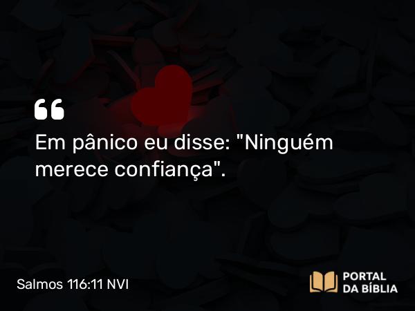 Salmos 116:11 NVI - Em pânico eu disse: 