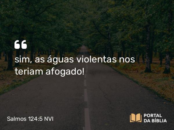 Salmos 124:5 NVI - sim, as águas violentas nos teriam afogado!