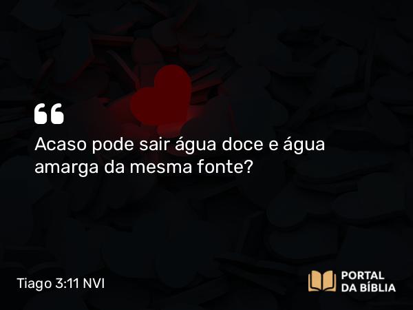 Tiago 3:11 NVI - Acaso pode sair água doce e água amarga da mesma fonte?