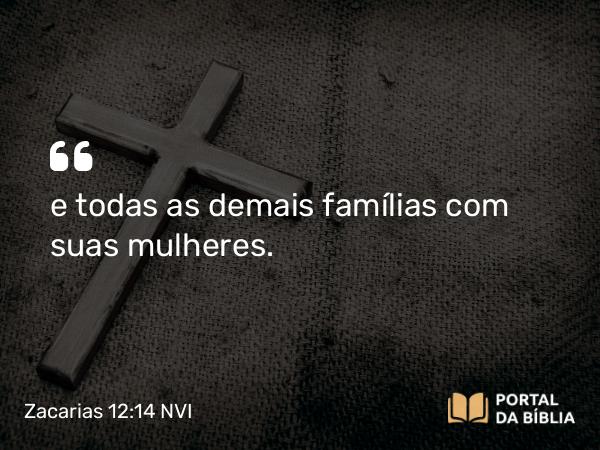 Zacarias 12:14 NVI - e todas as demais famílias com suas mulheres.