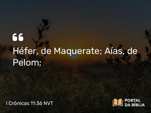 I Crônicas 11:36 NVT - Héfer, de Maquerate; Aías, de Pelom;