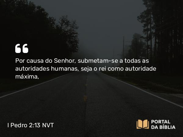 I Pedro 2:13-14 NVT - Por causa do Senhor, submetam-se a todas as autoridades humanas, seja o rei como autoridade máxima,