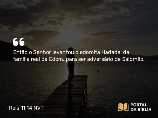 I Reis 11:14 NVT - Então o SENHOR levantou o edomita Hadade, da família real de Edom, para ser adversário de Salomão.