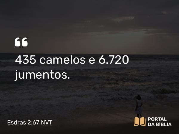 Esdras 2:067 NVT - 435 camelos e 6.720 jumentos.