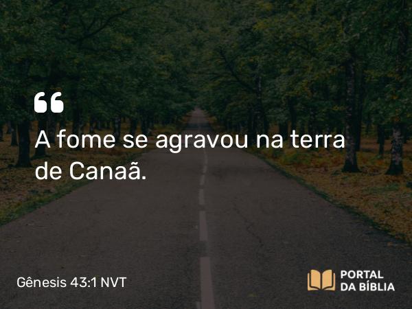 Gênesis 43:1 NVT - A fome se agravou na terra de Canaã.