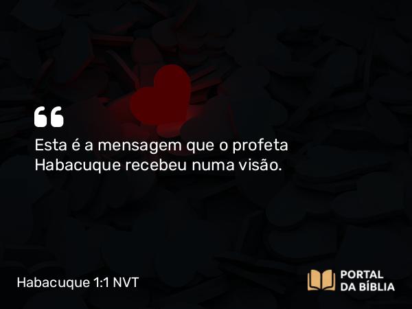 Habacuque 1:1 NVT - Esta é a mensagem que o profeta Habacuque recebeu numa visão.