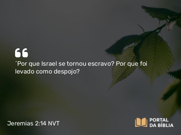 Jeremias 2:14 NVT - “Por que Israel se tornou escravo? Por que foi levado como despojo?