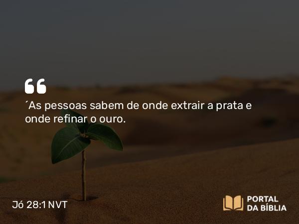 Jó 28:1 NVT - “As pessoas sabem de onde extrair a prata e onde refinar o ouro.