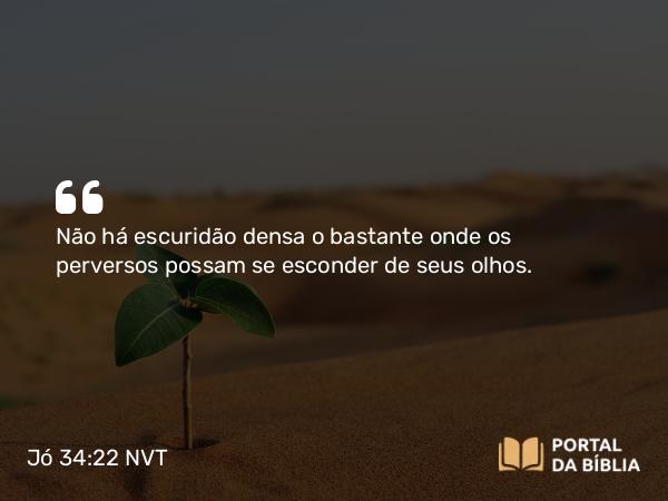 Jó 34:22 NVT - Não há escuridão densa o bastante onde os perversos possam se esconder de seus olhos.