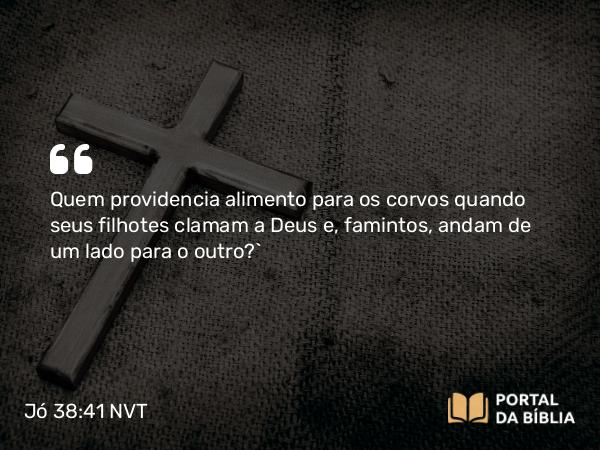 Jó 38:41 NVT - Quem providencia alimento para os corvos quando seus filhotes clamam a Deus e, famintos, andam de um lado para o outro?”