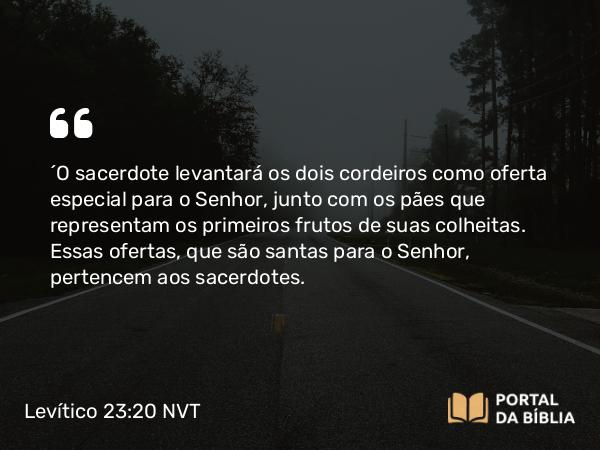 Levítico 23:20 NVT - “O sacerdote levantará os dois cordeiros como oferta especial para o SENHOR, junto com os pães que representam os primeiros frutos de suas colheitas. Essas ofertas, que são santas para o SENHOR, pertencem aos sacerdotes.