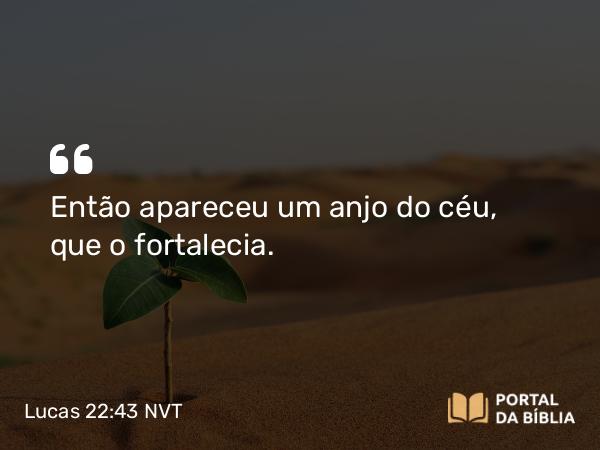 Lucas 22:43 NVT - Então apareceu um anjo do céu, que o fortalecia.