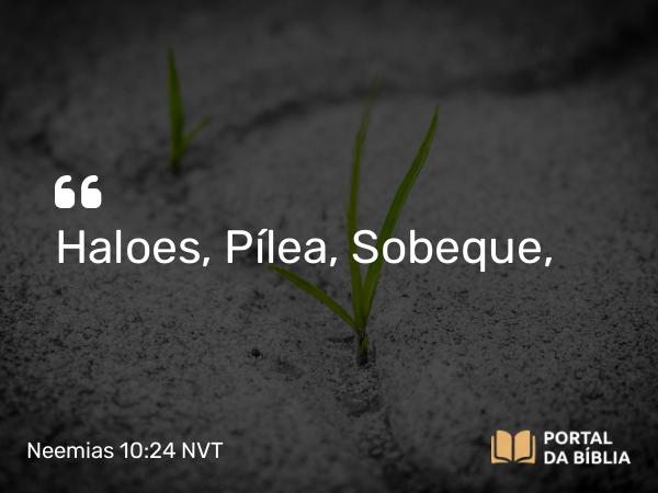 Neemias 10:24 NVT - Haloes, Pílea, Sobeque,