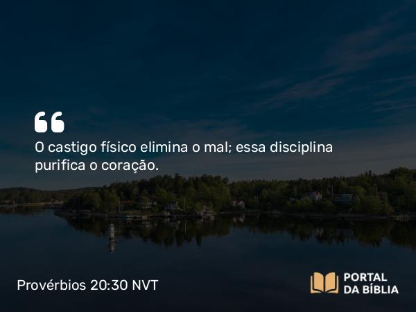 Provérbios 20:30 NVT - O castigo físico elimina o mal; essa disciplina purifica o coração.