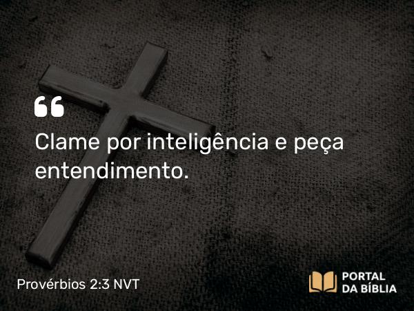 Provérbios 2:3-6 NVT - Clame por inteligência e peça entendimento.