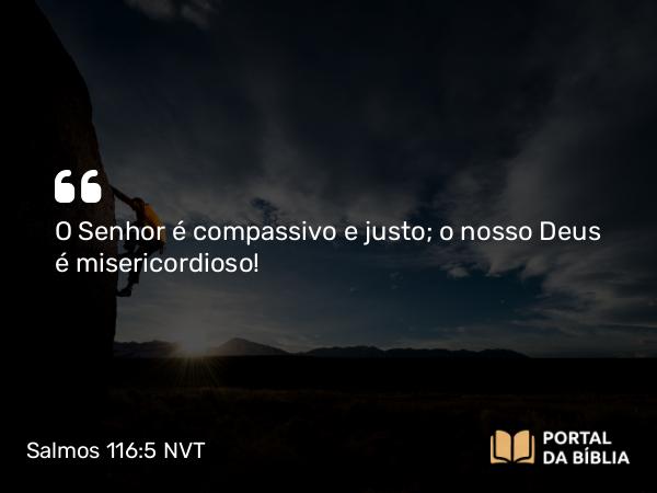 Salmos 116:5 NVT - O SENHOR é compassivo e justo; o nosso Deus é misericordioso!