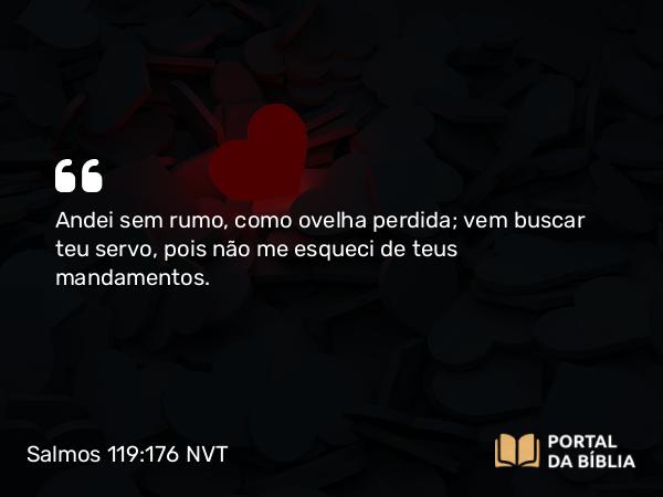 Salmos 119:176 NVT - Andei sem rumo, como ovelha perdida; vem buscar teu servo, pois não me esqueci de teus mandamentos.