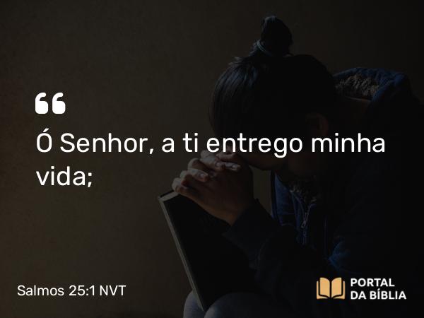 Salmos 25:1 NVT - Ó SENHOR, a ti entrego minha vida;